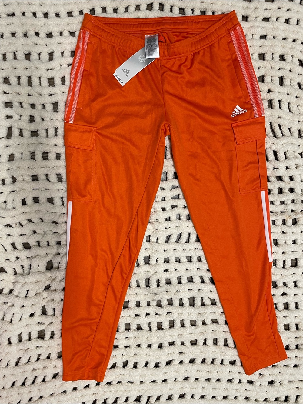 New adidas primegreen athletic aeroready Orange Track Cargo Joggers pants L